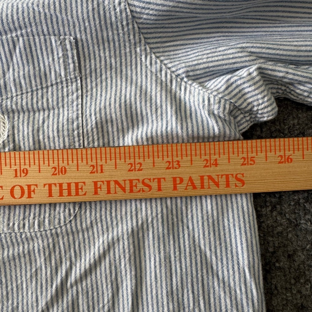 Chaps Coastland Wash Men XL Lot 2 Oxford Cotton Striped Blue White Soild Blue - Picture 5 of 12